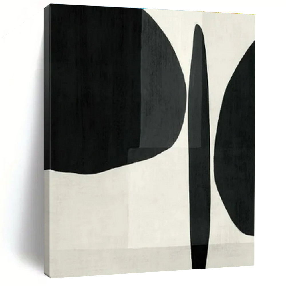 Black & White Organic Abstract Painting, Suited for Art Gallery & Monochrome Study LargeART1426