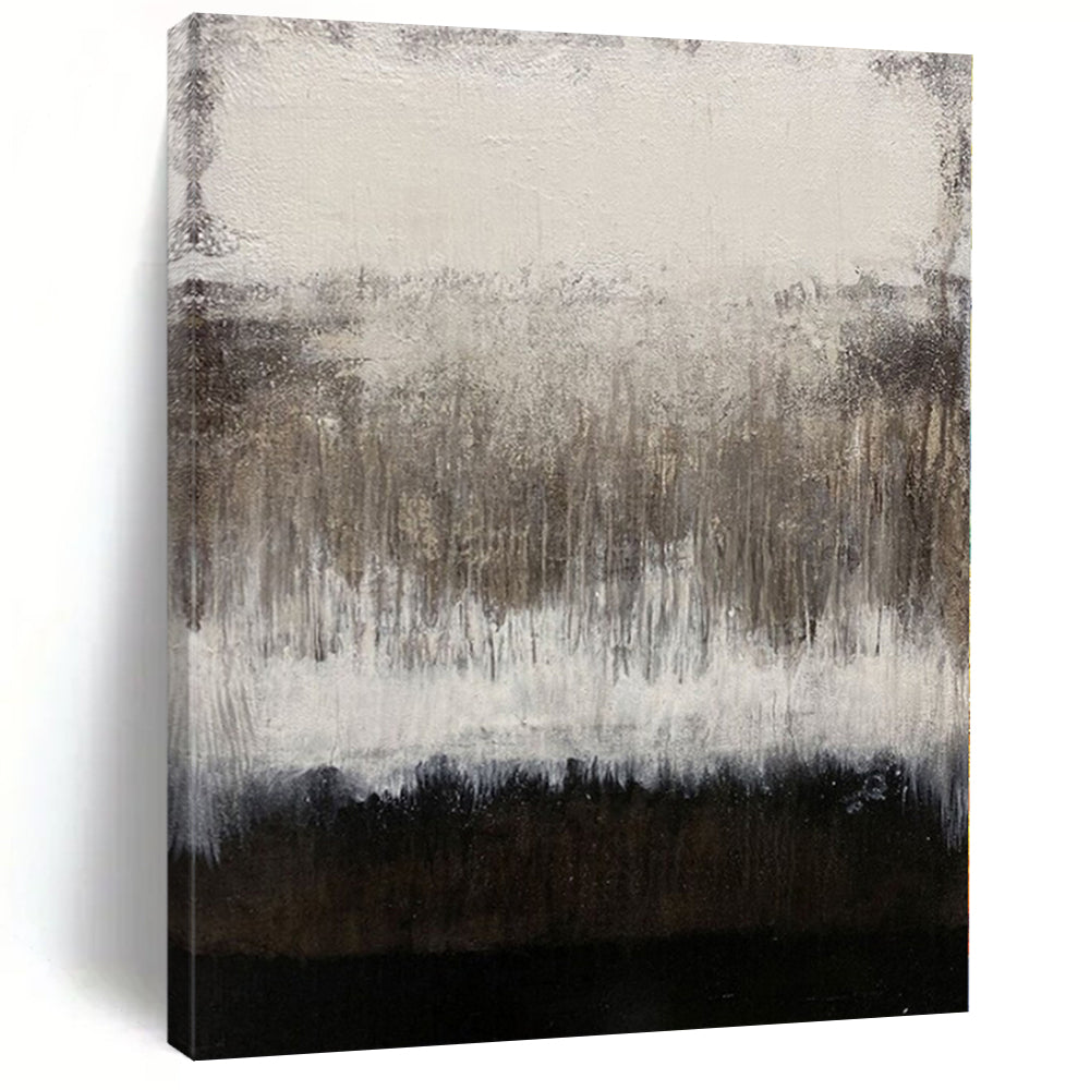 Monochrome Abstract Drip Abstract Canvas Painting, Great for Industrial Loft & Dramatic Dining Room LargeART1137