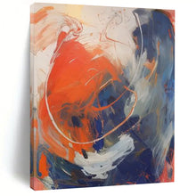 Load image into Gallery viewer, “Dynamic Orange and Blue Swirls” – Energetic Abstract with Bold Color Movement DTP133
