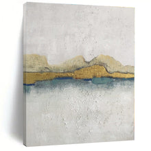 Load image into Gallery viewer, Oversized Gold - Accented Minimalist Abstract Acrylic Art for Luxury Bedroom &amp; High - End Office LargeART0413
