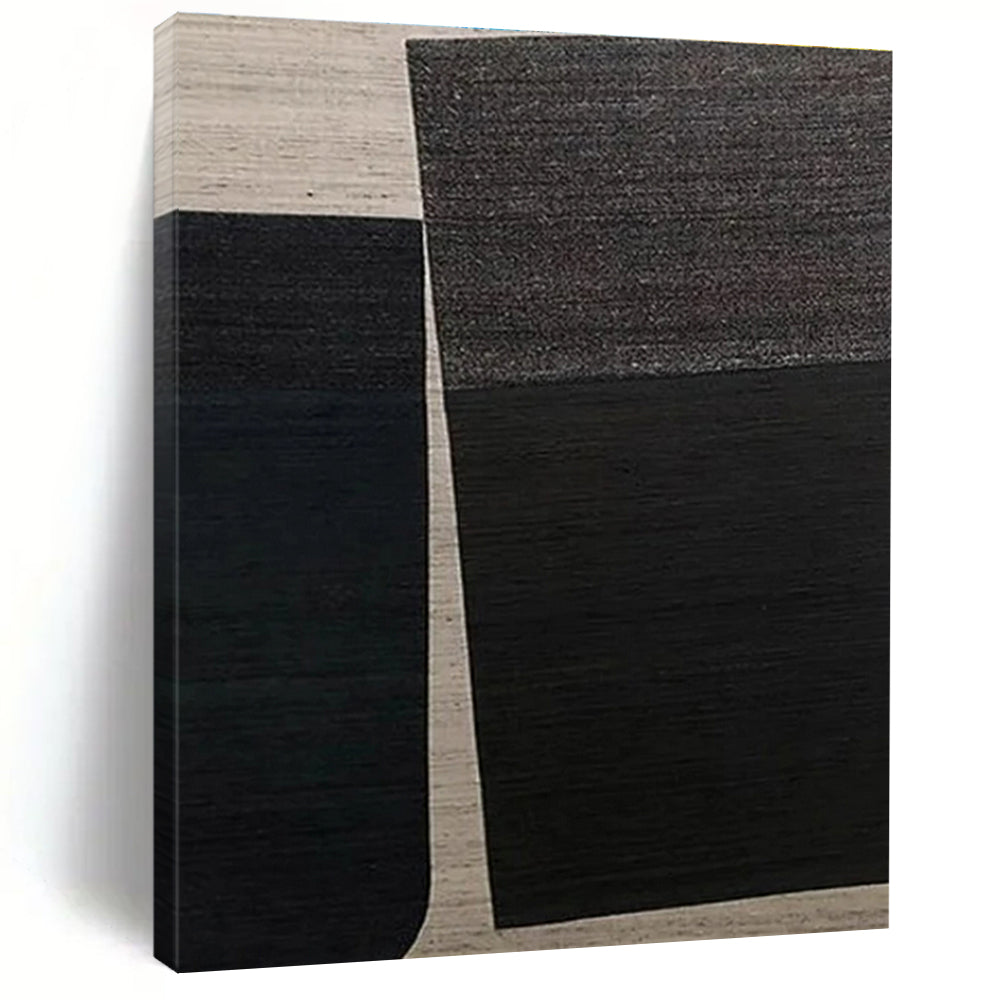 Black and Beige Geometric Textures Acrylic Art - Great for Industrial - chic Loft & Modern Gallery LargeART0660
