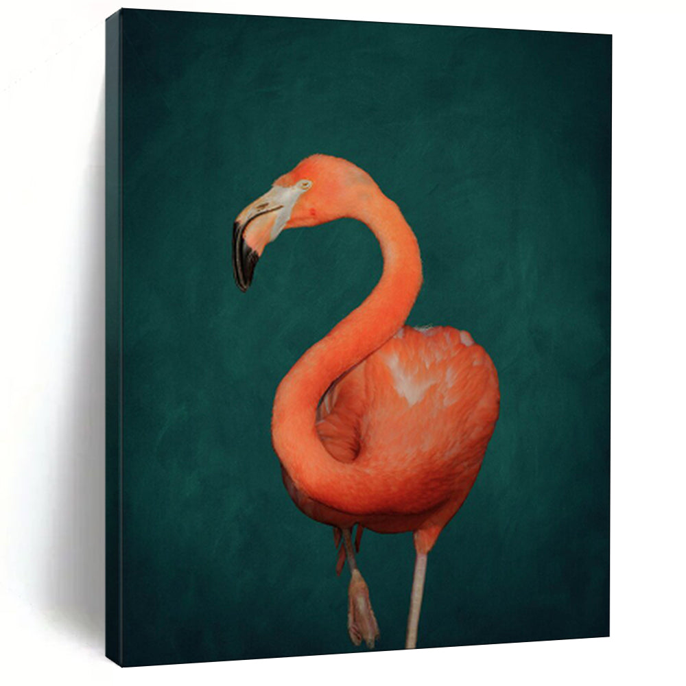 Vibrant Pink Flamingo Abstract Painting, Perfect for Tropical - Themed Bathroom & Playful Bedroom LargeART1920