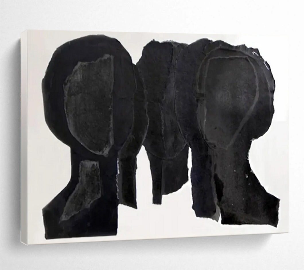 Hand - painted Large - sized Black Cut - out Figures Acrylic Art for Avant - Garde Living Spaces LargeART1780