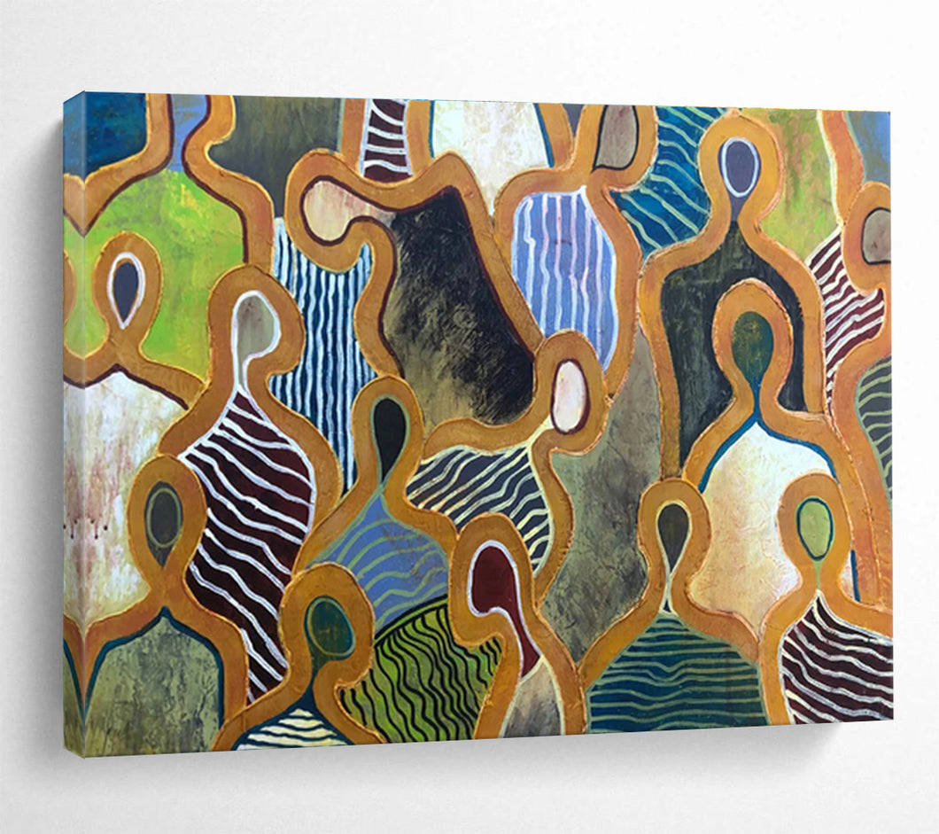 Abstract Figure Painting on Canvas - “Community Shapes” DKH716