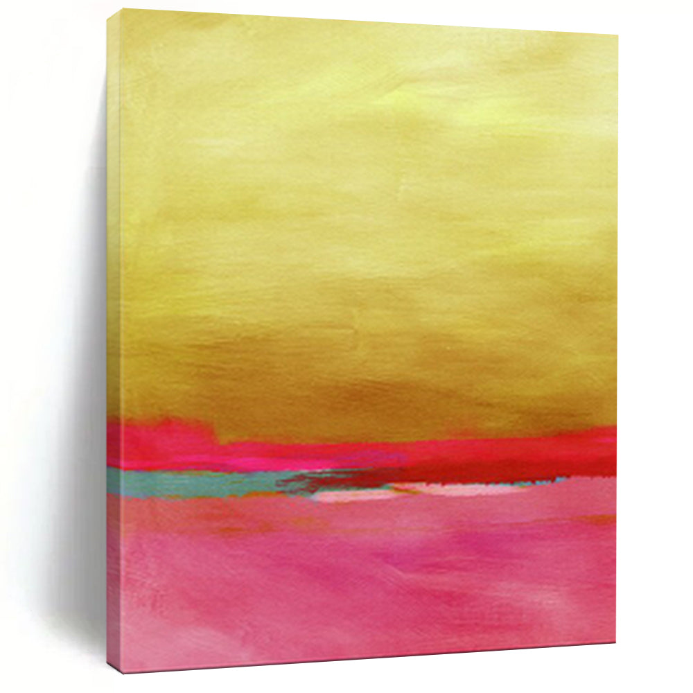 Gold - Pink Color - Block Abstract Painting, Ideal for Modern Living Room & Chic Dining Area LargeART2023