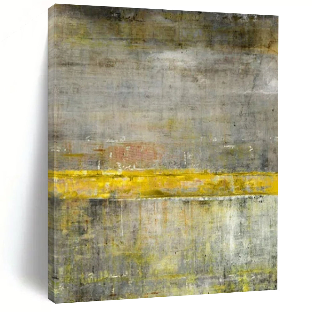 Gray & Yellow Abstract Art, Suited for Industrial - Style Loft & Modern Office LargeART2294