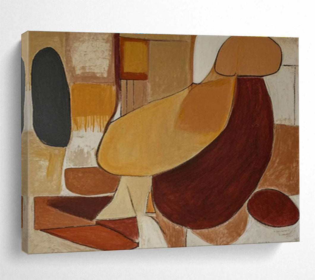 Warm Tone Abstract Art for Mid - Century Modern Home & Art Gallery DKH088