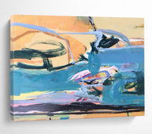 Load image into Gallery viewer, Expressive Color Fusion Blue, Orange &amp; Bold Brushstrokes on Canvas DLZ007
