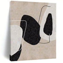Load image into Gallery viewer, Minimalist Black - White Shapes Abstract Canvas Painting, Ideal for Modern Gallery &amp; Sleek Home Office LargeART1152
