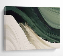 Load image into Gallery viewer, Flowing Abstract Painting on Canvas - “Green and White Waves” DKH753

