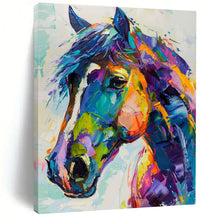 Load image into Gallery viewer, “Vibrant Painted Horse” – Colorful Horse Oil Painting with Bold Brushstrokes DTP086
