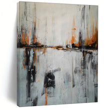 Load image into Gallery viewer, Gray &amp; Orange Abstract River Landscape, Ideal for Modern Living Room &amp; Art - Filled Study LargeART1973
