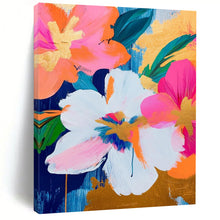 Load image into Gallery viewer, “Gilded Floral Pop” – Bold Flower Acrylic Painting with Gold Accents DTP284
