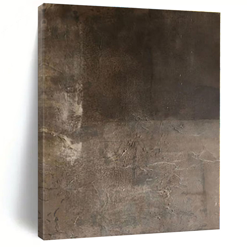 Muted Brown Textured Canvas Acrylic Art - Suited for Minimalist Den & Neutral - toned Hallway LargeART0549