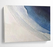Load image into Gallery viewer, Blue - White Textured “Calm Abstraction” Painting on Canvas, Minimalist Modern Art DKH894
