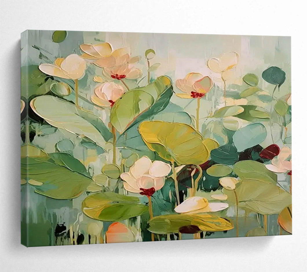 Soft - Colored Lotus Pond Abstract acrylic painting DLZ089