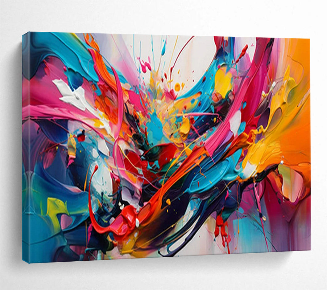 Hand - painted Large - scale Explosive Color Splash Abstract Acrylic Art for Artistic Showrooms LargeART1812