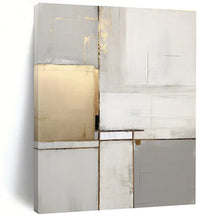 Load image into Gallery viewer, Gray &amp; Gold Geometric Abstract Painting, Suited for Luxury Living Room &amp; Sophisticated Office LargeART1432
