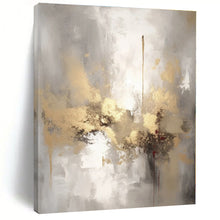 Load image into Gallery viewer, Gray - Gold Abstract Composition Acrylic Art - Suited for Corporate Lounge &amp; Upscale Apartment Decor LargeART0542
