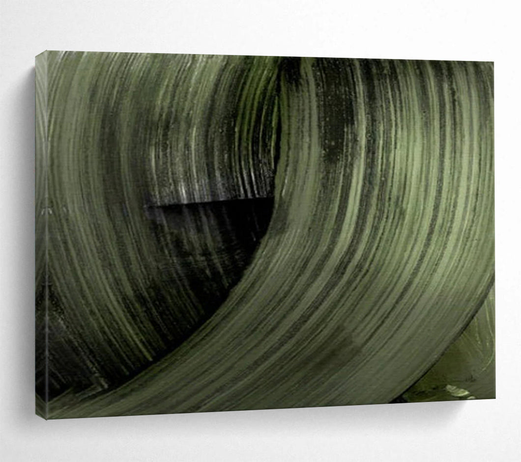 Swirling Dark Green Abstract Forms Abstract acrylic painting DLZ123
