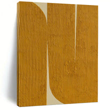 Load image into Gallery viewer, “Yellow Geometric Textures” - Yellow, White Abstract Art on Canvas DKH1244
