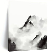 Load image into Gallery viewer, Ink Wash Mountains – Black and White Traditional - Inspired Abstract DTP207
