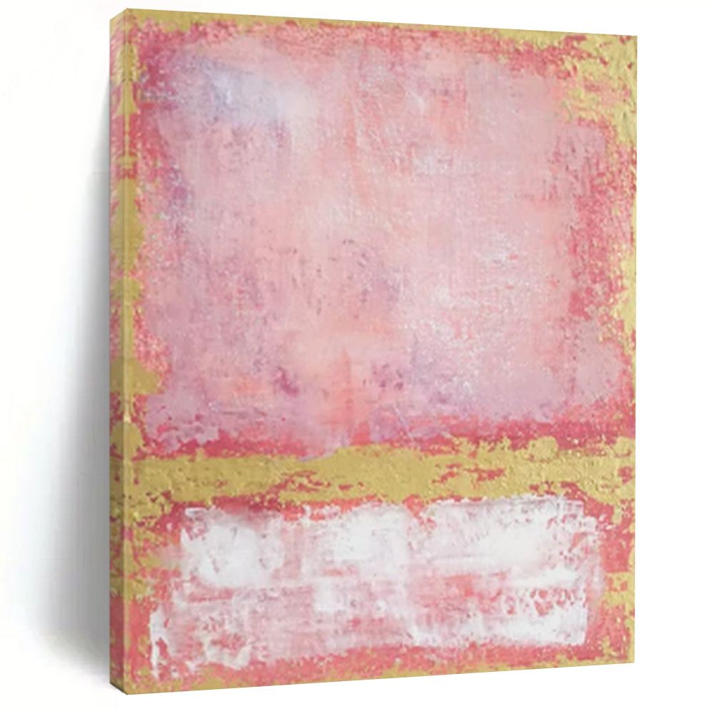 Pink & Gold Abstract Art, Great for Feminine Boutique & Romantic Bedroom LargeART2325