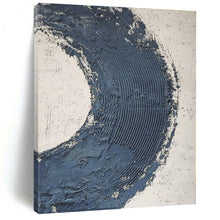 Load image into Gallery viewer, Oversized Blue Semi - Circular Textured Acrylic Art for Hallway &amp; Minimalist Home LargeART0427
