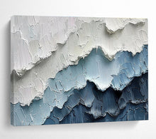 Load image into Gallery viewer, 3D Textured Blue &amp; White Mountain Abstract Painting - Great for Alpine - Inspired Home &amp; Adventure - Themed Office DKH049
