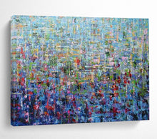Load image into Gallery viewer, Hand - painted Oversized Blue Abstract Mosaic Acrylic Art for Modern Home Offices LargeART1796
