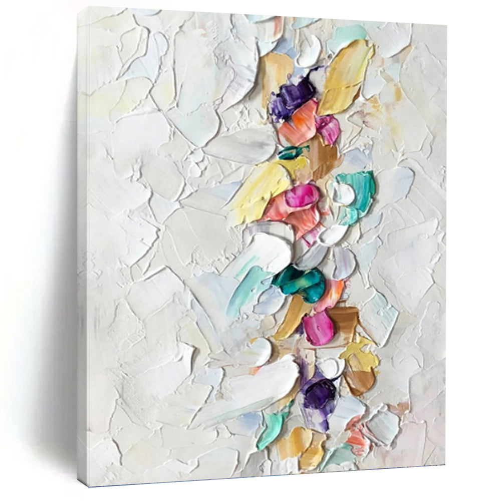 “Earth - Tone Minimalism” Abstract Brown - and - White Painting on Canvas, Understated Decor DKH974