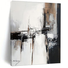 Load image into Gallery viewer, Black &amp; White Abstract Structure Art, Ideal for Minimalist Living Room &amp; Modern Office LargeART2087
