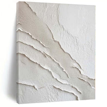 Load image into Gallery viewer, Large - Scale Hand - painted White Textured Lines Acrylic Art for Minimalist Galleries LargeART0172
