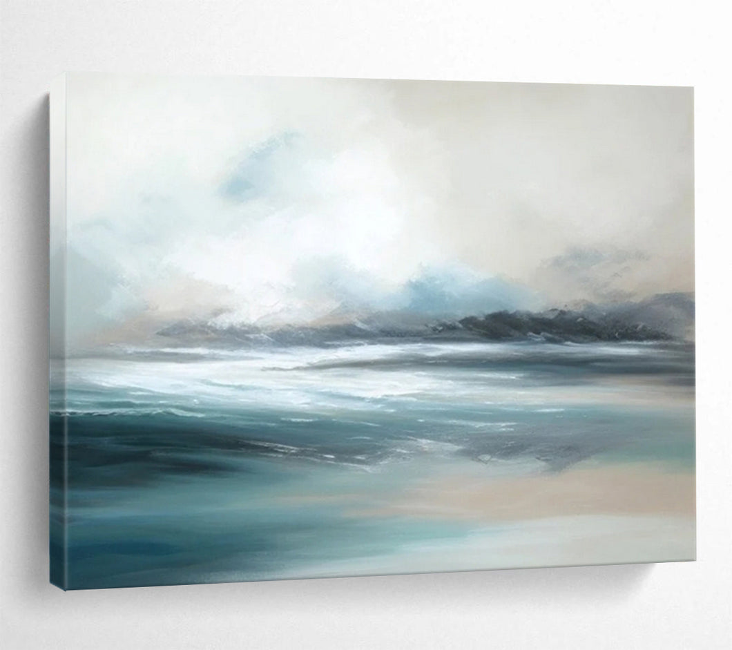 Muted Sea and Sky Abstract Calm Abstract acrylic painting DLZ047