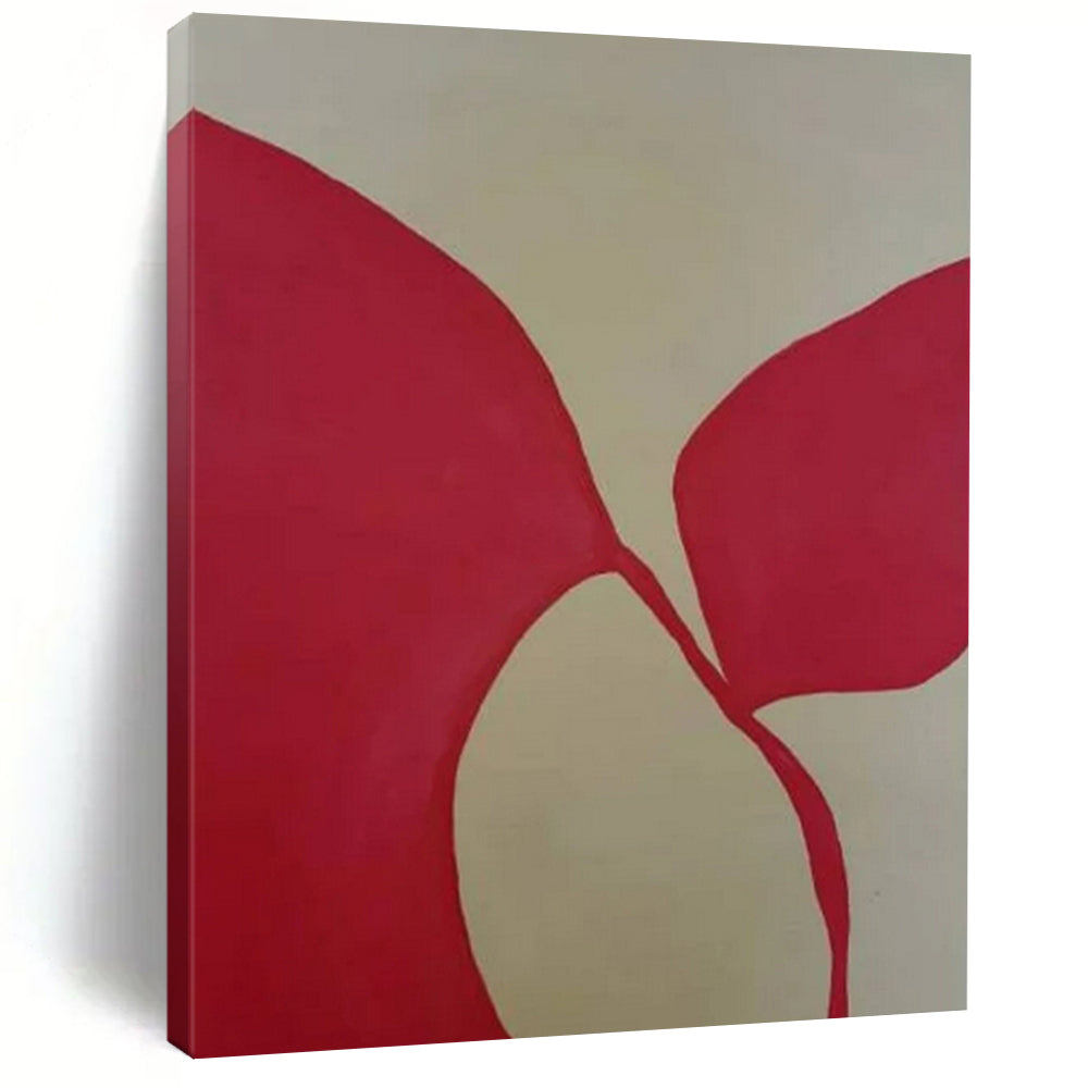 Red & Beige Abstract Petal - Like Acrylic Art, Fit for Romantic Bedroom & Floral - Themed Lounge LargeART0998