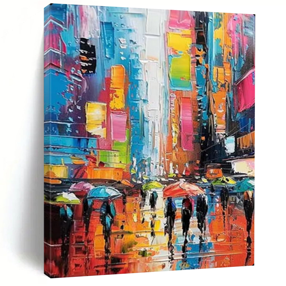 Vibrant Urban Abstract Art, Ideal for Modern Living Room & Creative Café LargeART2141