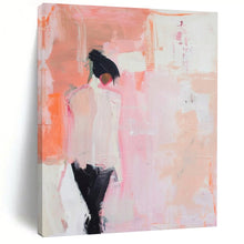 Load image into Gallery viewer, Minimalist Abstract Figure Art, Soft Pink - Toned Painting for Feminine Bedroom &amp; Serene Meditation Space LargeART2205
