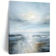 Load image into Gallery viewer, “Seascape Hush” – Blue &amp; Gray Coastal Abstract Acrylic with Soft Textures DTP059
