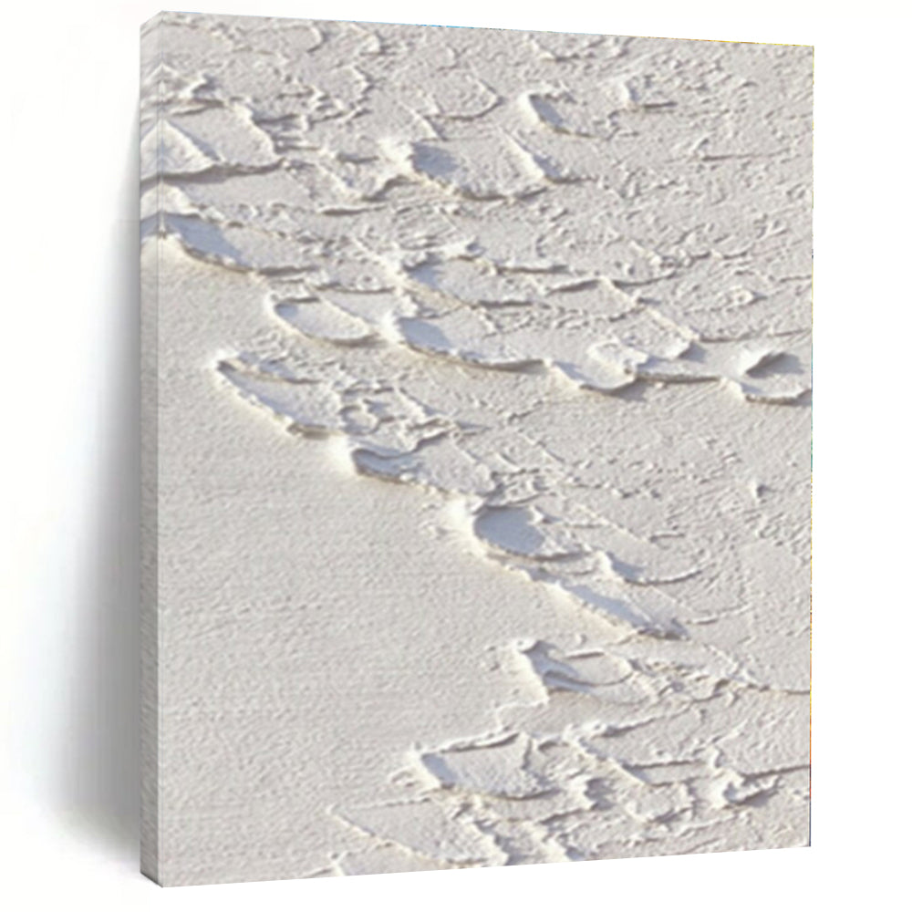 White Textured Abstract Canvas Painting, Great for Modern Gallery Wall & Bright Minimalist Bathroom LargeART1287