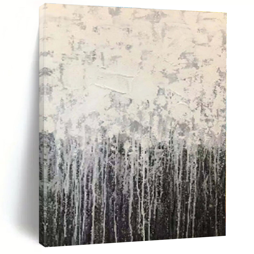 Dripping Gray Gradient Acrylic Art - Great for Modern Art Gallery & Industrial - style Loft LargeART0566
