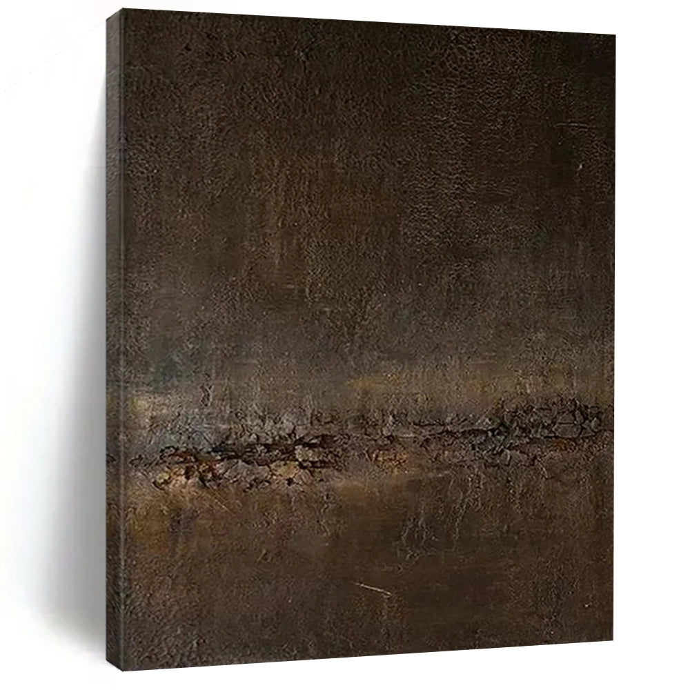 “Rustic Vein” – Brown & Gray Textured Abstract Acrylic with Cracked Layers DTP057