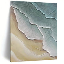 Load image into Gallery viewer, “Layered Leaf Textures” – Blue - green, light brown, and white layered textures, mimicking leaf shapes. DTP342
