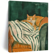 Load image into Gallery viewer, Green - Orange Abstract Pet Art, Perfect for Cozy Pet - Friendly Bedroom &amp; Charming Living Room LargeART2046
