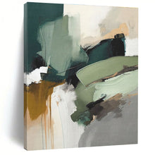 Load image into Gallery viewer, Custom Large Green - Toned Abstract Layers - Ideal for Nature - Inspired Café &amp; Eco - Friendly Office LargeART0737
