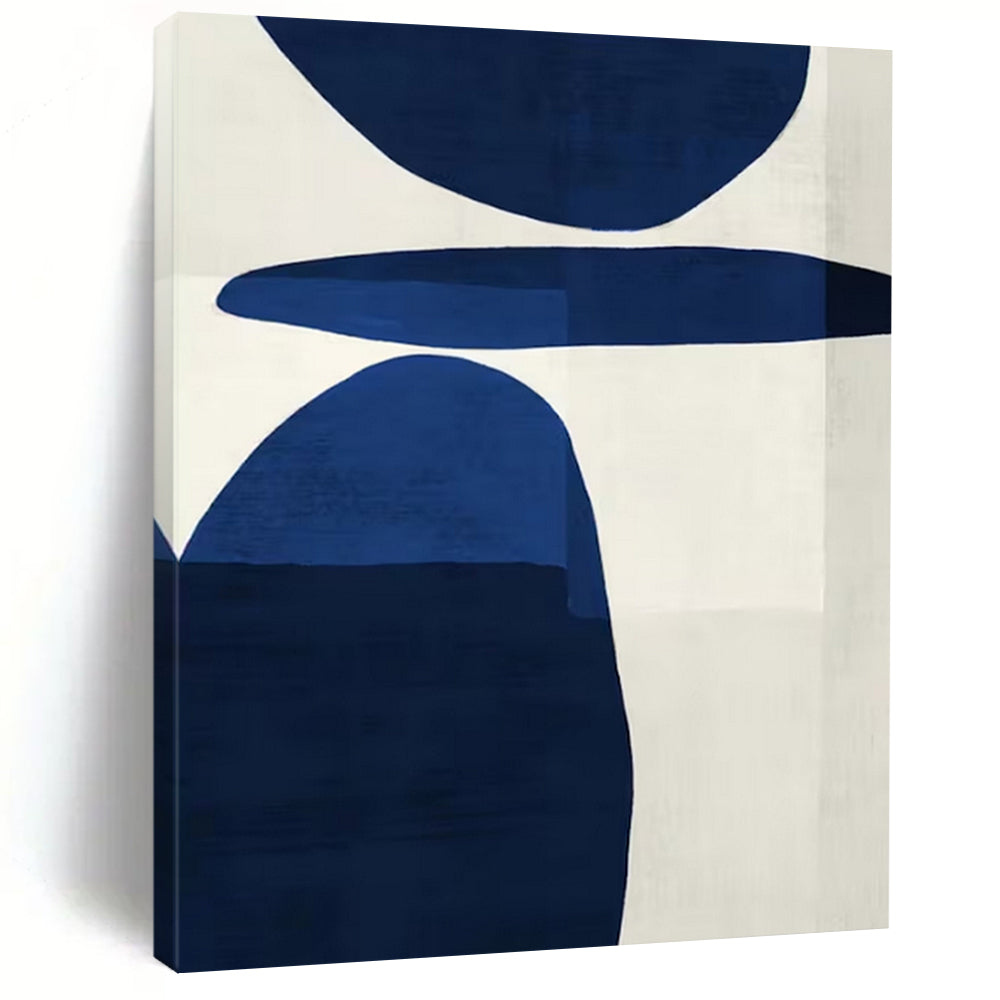 Bold - Blue Geometric Abstract Acrylic Art, Nice for Modern Corporate Lobby & Stylish Home Bar LargeART1063