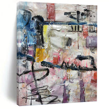 Load image into Gallery viewer, “Colorful Urban Abstract Collage” - Multicolor Abstract Art on Canvas DKH1294
