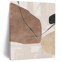 Load image into Gallery viewer, “Neutral Shapes &amp; Black Lines” - Minimalist Abstract Art on Canvas DKH1519
