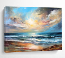 Load image into Gallery viewer, Vibrant Sunset Beach Abstract Painting On Canvas for Lively Living Room &amp; Vacation Home DKH338
