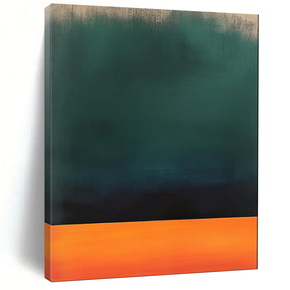 Green & Orange Abstract Gradient Painting, Perfect for Nature - Inspired Dining Room & Earthy Study LargeART1950