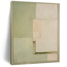 Load image into Gallery viewer, Green &amp; Beige Geometric Abstract Painting, Ideal for Modern Minimalist Home &amp; Calm Office Space LargeART1443
